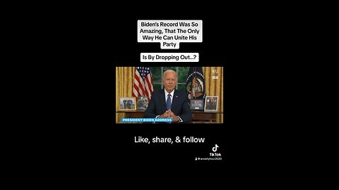 Biden’s Record is so Amazing, That he is Resigning…..