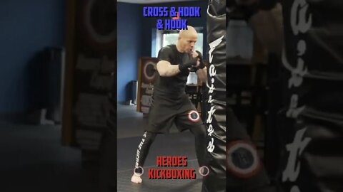 Heroes Training Center | Kickboxing & MMA "How To Double Up" Cross & Hook & Hook | #Shorts