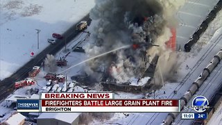 Large fire engulfs abandoned building in Brighton Friday morning