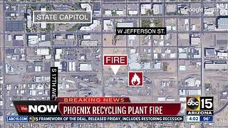 Phoenix fire crews battle recycling plant fire