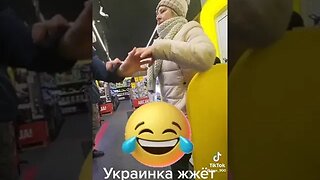 Ukrainian refugee in Poland Gets Upset Because She Cant Steal Cellphone