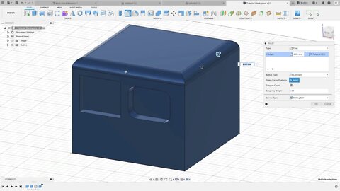 Fusion360 3D Part.12 (3D Solid Fillet). The absolute beginner tutorial help series.