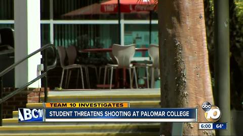 Student threatens shooting at Palomar College