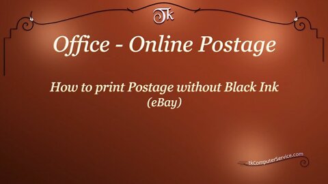 Office - How to Print Postage without Black Ink (eBay)