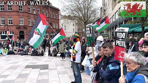 March for Palestinian Children, Central Library, Cardiff Wales