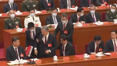 Fresh footage shows moments before Hi Jintao was escorted out of the CCCP Congress