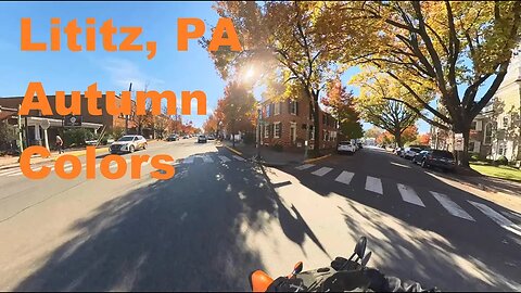 Fall foliage motorcycle ride through Lititz Pennsylvania with bad driver clip