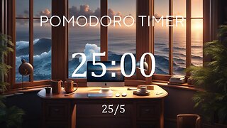 25/5 Pomodoro Timer 🌊 Lofi + Frequency for Relaxing, Studying and Working 🌊