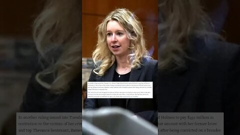 ELIZABETH HOLMES - YOU CAN GO TO PRISON NOW!