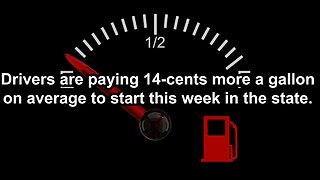 Drivers are paying 14-cents more a gallon on average to start this week in the state.