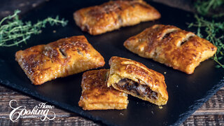 Caramelized Onion and Mushroom Puff Pastry Hand Pies