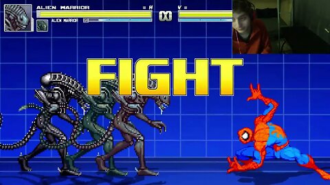 Aliens Xenomorph Warriors VS Spider-Man In An Epic Battle In The MUGEN Video Game With Commentary