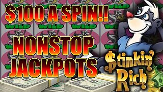 $100 High Limit Stinkin’ Rich Slots! ✪ Max Bet Jackpots!