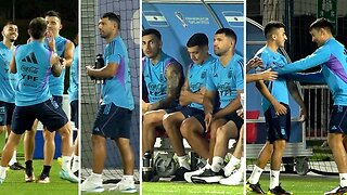 Sergio Aguero JOINS Argentina training ahead of World Cup Final against France