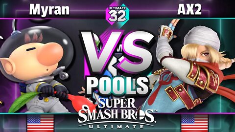 ULTIMATE 32 Pools - ALT | Myran (Olimar) vs. AX2 (Sheik) - Smash Ultimate