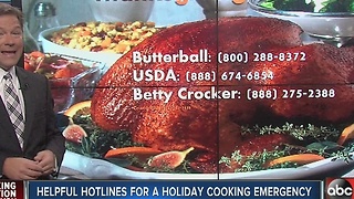 Thanksgiving cooking tips and hotlines