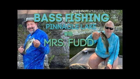 Bass fishing Pinnacle Lake, a small private lake with the Mrs.