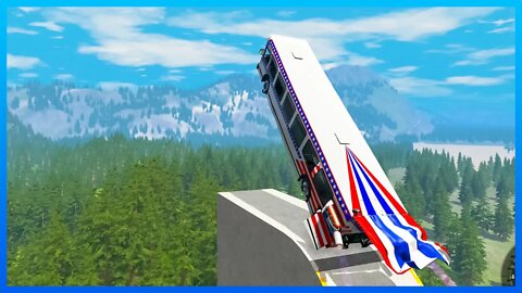 TruckFails | Cars Jumping - Full Speed - Experiment #239 | BeamNG.Drive |TrucksFails