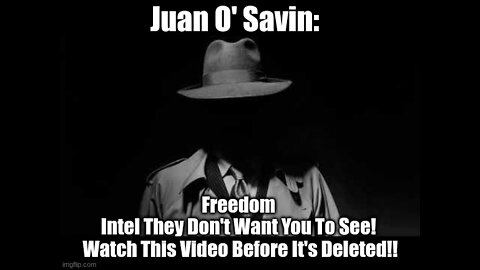 Juan O' Savin: Freedom - Intel They Don't Want You To See! Watch This Video Before It's Deleted!!