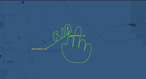 Pilot Flies Plane in "FJB" Flight Pattern Over Skies of Arizona then Flips the Bird in Final Touch