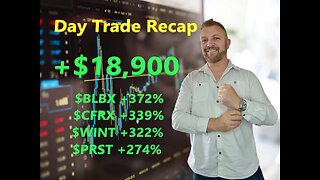 Day Trade Recap +$18,900 $BLBX +372%, $CFRX +339%, $WINT +322%, $PRST +274%