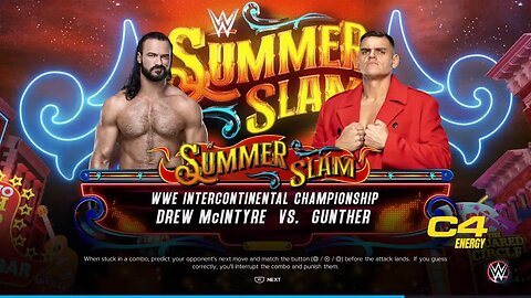 WWE Summerslam 2023 Gunther vs Drew McIntyre for the WWE Intercontinental Championship