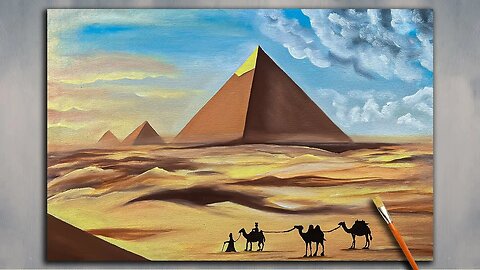 Egyptian Pyramids / Acrylic Painting Tutorial for Beginners
