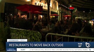 Restaurants forced to move back outside due to purple tier