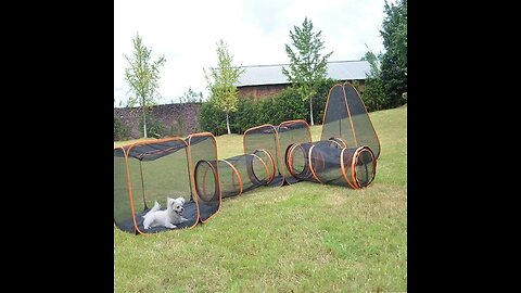 6-in-1 Cat & Dog Tent with Tunnel Portable Playpen Play Tents for Indoor and Outdoor