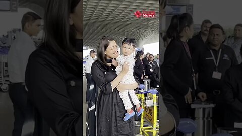 Kajal Aggarwal With Her Son Neil Kitchlu Spotted At Airport 😍🔥📸 #shorts