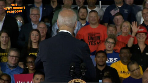 True Friend Biden: When his only audience in the event are a small group of cheerleaders behind him.