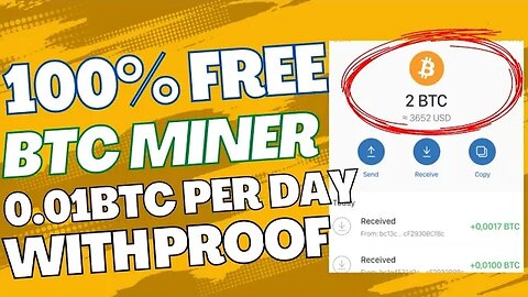 GET FREE $0.01 BTC Every day | Free Bitcoin Mining Site 2023! (no investment)