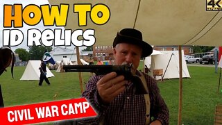 Step back in history to a Civil War Confederate Camp Reenactors. (how to ID metal detecting relics)