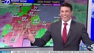 Weather Man discovers new feature on live TV | news blooper