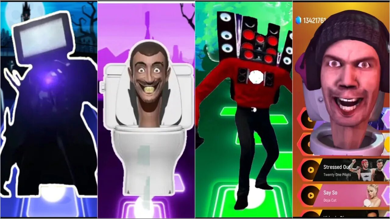 TV MAN VS SKIBIDI TOILET VS TITAN SPEAKER VS DJ TOILET | Tiles Hop: EDM  Rush!