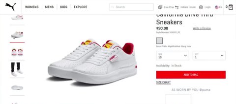 In-N-Out Burger sues Puma over 'Drive Thru' sneakers