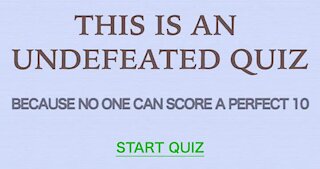 Undefeated quiz