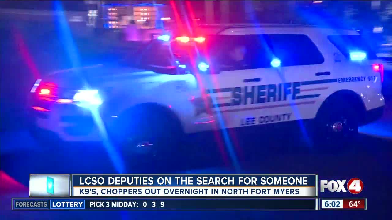 Lee County deputies serach for someone near Motel 6 in North Fort Myers