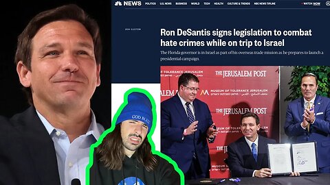 Ron DeSantis Flies To Israel To Pass A "Hate Crime" Bill For Florida. In Israel.