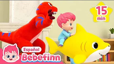 ¡ROAR! Tiranosaurio Rex🦖 y Tiburón Bebé Du Ru Du Ru _ Canciones Infantiles _ Bebefinn en español