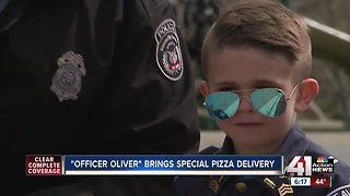 'Officer Oliver' brings special pizza delivery