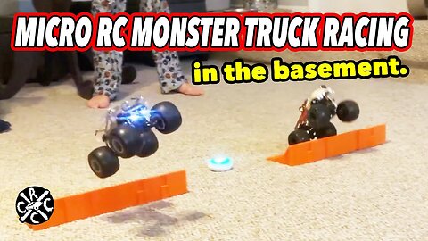 Micro RC Monster Truck Racing in the Basement!