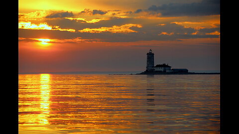 Tolbukhin Lighthouse at sunset