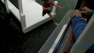 Young people try out for boat jumping