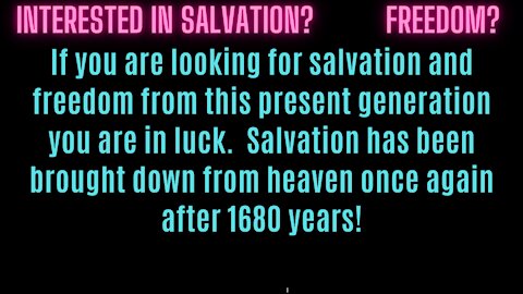 LQQKING FOR SALVATION AND FREEDOM FROM THIS CRAZY WICKED WORLD?