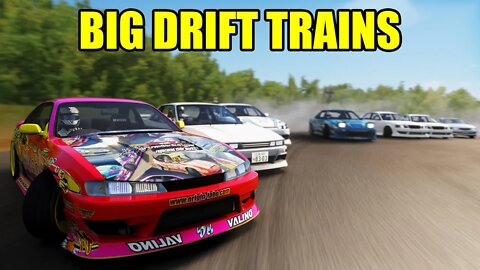 BIG Drift Trains on Limerock | Assetto Corsa