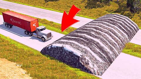 Cars vs Giant Speed Bump - BeamNG.Drive