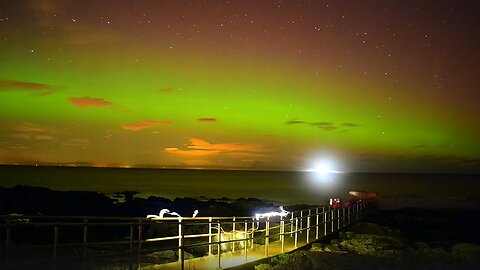 Beautiful aurora captured over Dublin, Ireland