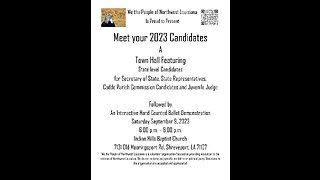 Meet Your 2023 State and Local Candidates-part 4-Caddo Parish Commission District 1 Candidates