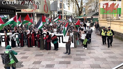 March for Palestinian Land, The Hayes Street, Cardiff Wales